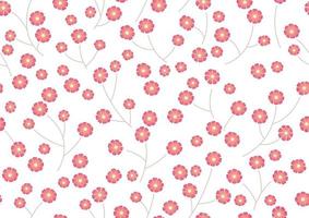 Seamless Vector Background With Floral Pattern On A White Background. Horizontally And Vertically Repeatable.