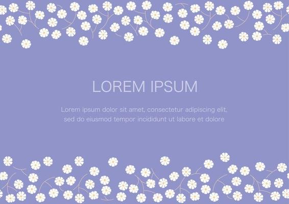 Seamless White Floral Frame Isolated On A Purple Background, Vector Illustration. Horizontally Repeatable.