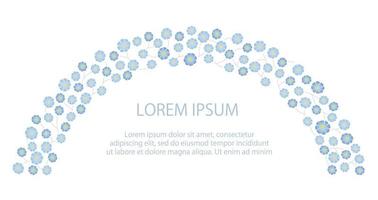 Blue Floral Arch With Text Space Isolated On A White Background, Vector Illustration.