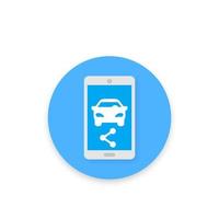 carsharing vector icon for apps and web