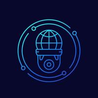 ip camera line vector icon