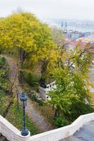 un bonito parque urbano en budapest en otoño. Hungría foto