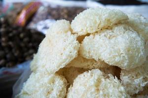 Close up of tradicional vietnamese food. Raw product. Street market in Vietnam photo