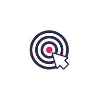 target and cursor icon, digital marketing concept vector