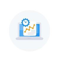 icono de vector de crecimiento de productividad de trabajo