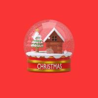 christmas globe with merry christmas and new year concept photo