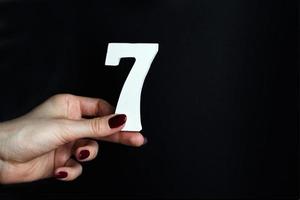 To female hands the number seven. photo