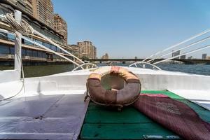 slum houses of Cairo on the banks of the Nile in Egypt photo