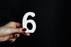 To female hands the number six. photo