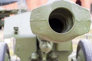 Gun barrel close-up of Soviet weapons. photo