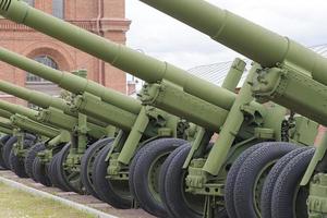 Soviet howitzers in the Museum in the open air. photo