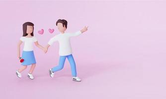3d render couple character valentine's day background photo