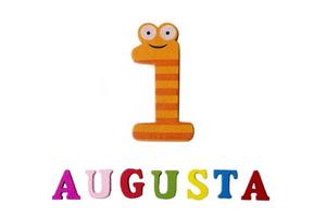 August 1. Image of August 1, close-up of numbers and letters on white background. photo