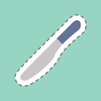 Sticker Knife - Line Cut - Simple illustration,Editable stroke good for presentation vector