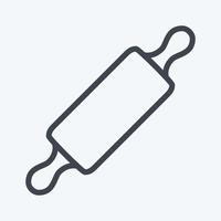 Icon Rolling Pin - Line Style - Simple illustration,Editable stroke good for presentation vector