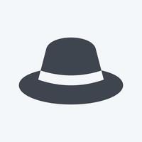 Hat Icon in trendy glyph style isolated on soft blue background good for graphic design elements vector