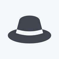 icono de sombrero en estilo de glifo de moda aislado en fondo azul suave bueno para elementos de diseño gráfico vector