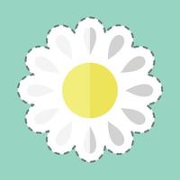 Sunny Weather Tailor Sticker in trendy line cut isolated on blue background good for education vector