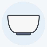 Icon Bowl - Color Mate Style - Simple illustration,Editable stroke good for printing vector