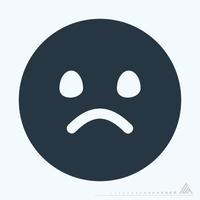 Icon Emoticon Sad - Glyph Style good for presentation vector