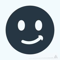 Icon Emoticon Smile 2 - Glyph Style good for printing vector