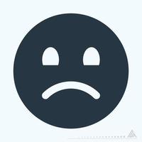 Icon Emoticon Sad 2 - Glyph Style good for graphic design elements vector