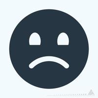 icono emoticono triste 2 - estilo de glifo bueno para elementos de diseño gráfico vector