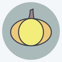 icono de calabaza i en un estilo mate de color moderno aislado en un fondo azul suave vector