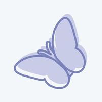 Butterfly Flying Icon in trendy two tone style isolated on soft blue background vector