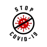 Stop covid-19 icon vector