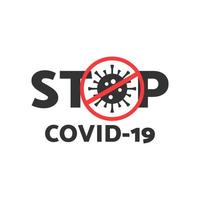 detener el vector de icono covid-19