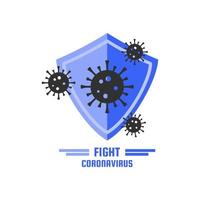 fight covid-19 logo vector