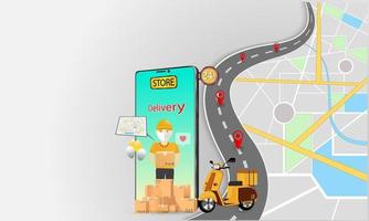 Online delivery service concept. illustration. vector