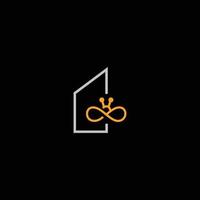 diseño moderno y profesional para el logo de la casa de abejas vector