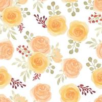 Watercolor beautiful rose flower floral repeat pattern vector