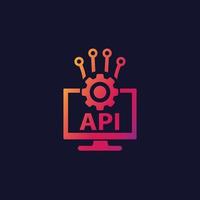 API, application programming interface icon, software integration vector