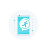 Fitness app notification, activity tracker vector icon