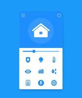 Smart house app interface, mobile ui vector