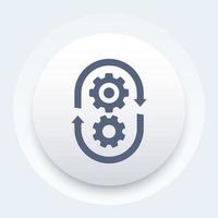 production cycle, process vector icon with cogwheels