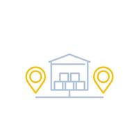 warehouse, storage unit linear icon vector