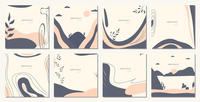 fondos abstractos modernos. estilo minimalista de moda. varias formas configuran plantillas de diseño buenas para la tarjeta de fondo saludo papel tapiz folleto volante invitación y otros. ilustración vectorial vector