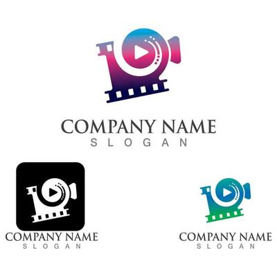 Movie film Strip Logo template vector isolated illustration white background