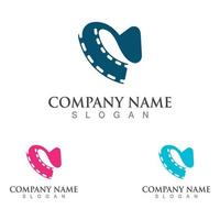 Movie film Strip Logo template vector isolated illustration white background