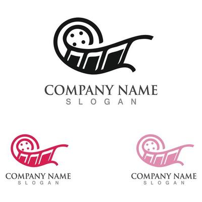 Movie film Strip Logo template vector isolated illustration white background