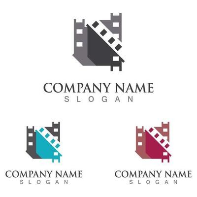 Movie film Strip Logo template vector isolated illustration white background