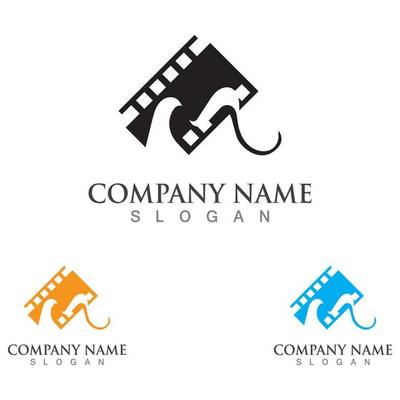 Movie film Strip Logo template vector isolated illustration white background