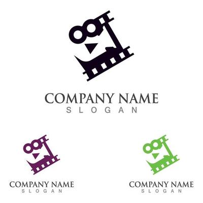 Movie film Strip Logo template vector isolated illustration white background