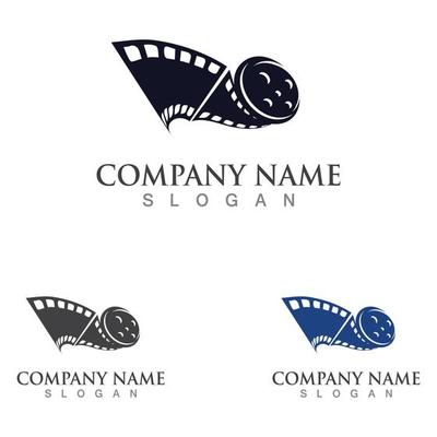 Movie film Strip Logo template vector isolated illustration white background