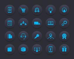 E-commerce, online shopping icons set vector