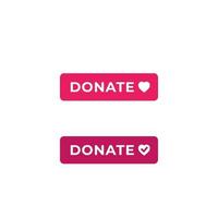 Donate buttons for web and apps, vector flat design